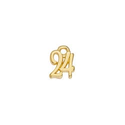 BeadsBalzar Beads & Crafts 24KT.GOLD PLATED (GQ24-A-G) (GQ24-A-X) Alloy Motif 24 calligraphic 9mm pendant 10x7mm (4 PCS)