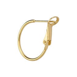 BeadsBalzar Beads & Crafts 24KT GOLD PLATED (GQE7094A) 6pcs Brass round earring 1.2x18mm with clip inox pin (GQE7094X)