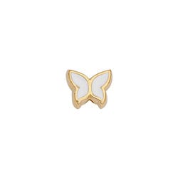 BeadsBalzar Beads & Crafts 24KT.GOLD PLATED/WHITE (GQB9165-WG) (GQB9165-X) Alloy Butterfly bead 9x8mm (2 PCS)