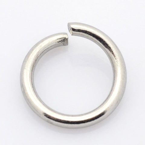 BeadsBalzar Beads & Crafts 304 Stainless Steel Open Jump Rings, Stainless Steel Color, 5x0.6mm