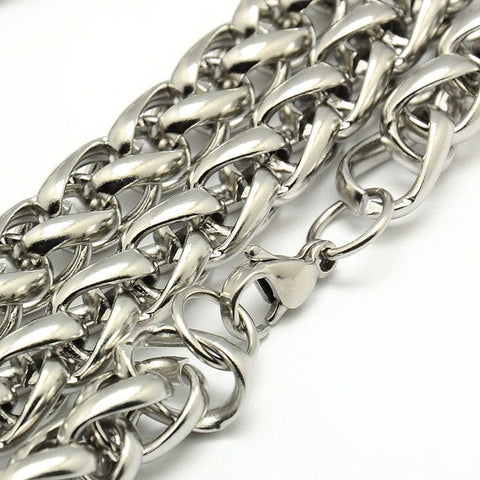 BeadsBalzar Beads & Crafts 304 Stainless Steel Wheat Chain Necklaces for Men, (76cm)