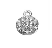 BeadsBalzar Beads & Crafts (925-P155-RP) SILVER 925 7,5MM ROUND CHARMS WITH ZIRCONIUM 1 RING (1 PC)