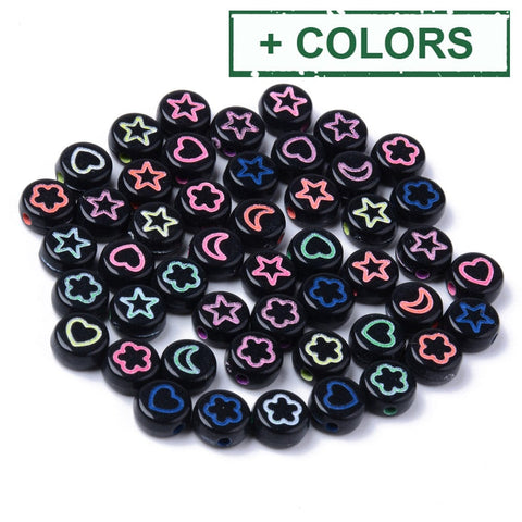 BeadsBalzar Beads & Crafts (AH7604-X) Opaque Acrylic Beads, Flat Round 7mm (10 GMS +-70 PCS)