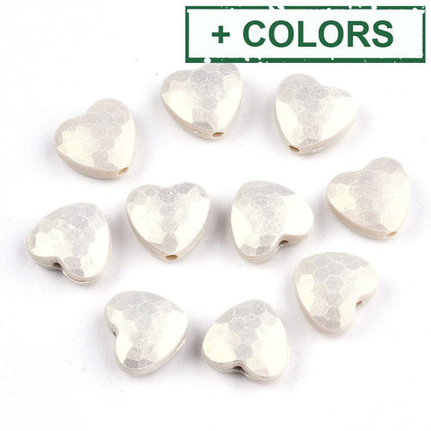 BeadsBalzar Beads & Crafts (AH8780-X) Spray Painted Acrylic Rubberized Style, Faceted, Hearts, 10.5x11.5x5mm (30 GMS / +- 70 PCS)