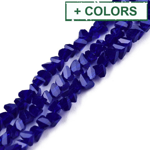 BeadsBalzar Beads & Crafts (BE8967-X) Opaque Solid Color Glass Beads, Faceted Triangle, 3x2x2mm (1 STR)