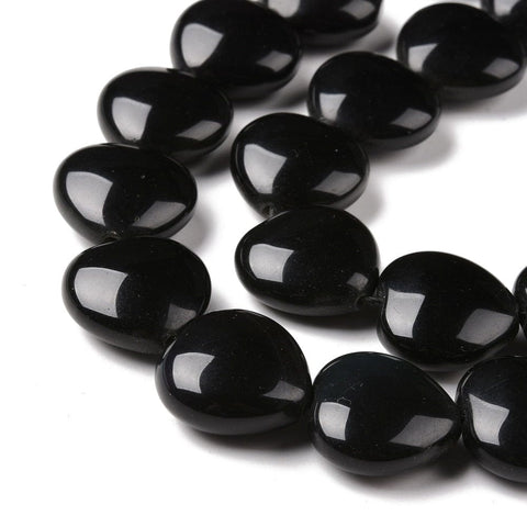 BeadsBalzar Beads & Crafts (BG8857-A) Natural Obsidian Beads, Heart, 20mm (2 PCS)
