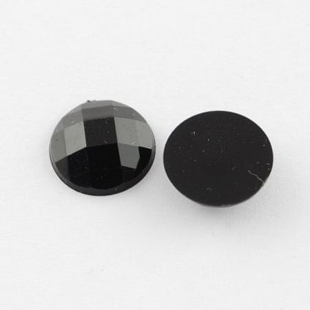 BeadsBalzar Beads & Crafts BLACK (FB3476-15) (FB3476-X) Acrylic Rhinestone Cabochons, Flat Back, 20x6mm (20 PCS)