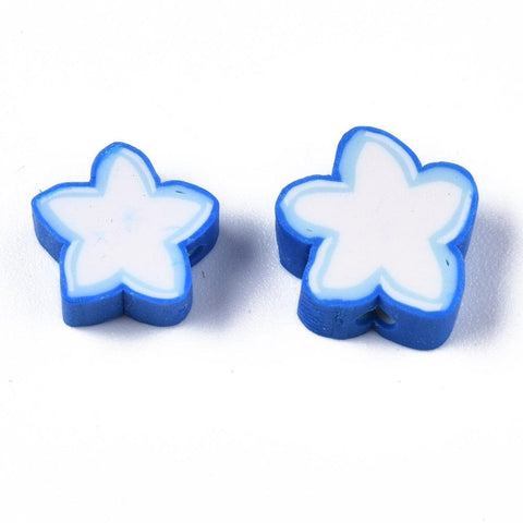 BeadsBalzar Beads & Crafts BLUE (CS9111-A) (CS9111-X) Polymer Clay Beads, Star, 8.5~11x9~11x4mm (30 PCS)