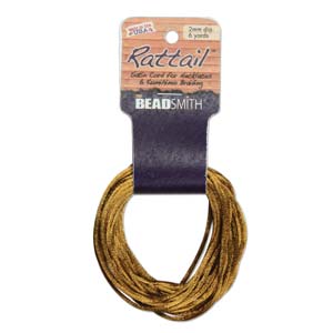 BeadsBalzar Beads & Crafts CAMEL (RTCA0-R) (RT1MM-X) RATTAIL 1MM CARD USA MADE (6 YARDS)