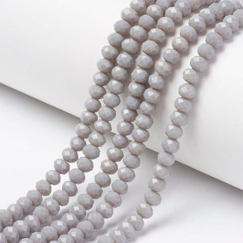 BeadsBalzar Beads & Crafts DARK GRAY (BE7914-D10) (BE7914-X) Opaque Glass beads, Faceted, Rondelle, 4x3mm (1 STR)