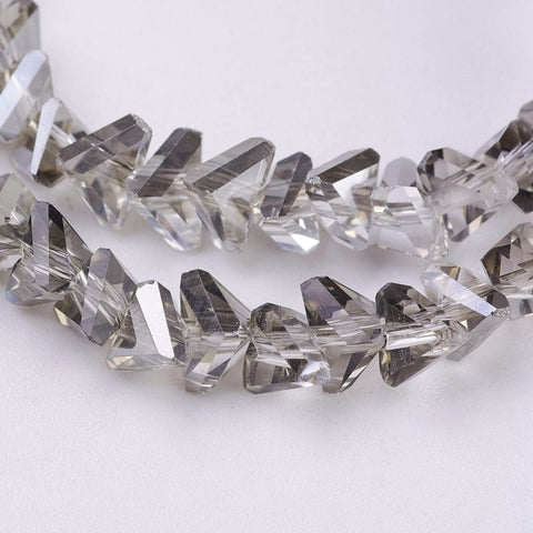 BeadsBalzar Beads & Crafts DARK GREY (BE8966-PL01) (BE8966-X) Glass Beads, Faceted, Triangle, 5x4.5x6mm (1 STR)