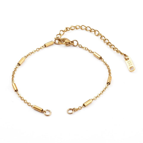 BeadsBalzar Beads & Crafts GOLDEN (SL8831G) (SB8831P) 304 Stainless Steel Cable Chains Bracelet (1 PC)