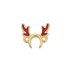 BeadsBalzar Beads & Crafts (GQC9006A) Motif reindeer horns with 2 rings 13x14mm (2 PCS)