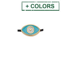 BeadsBalzar Beads & Crafts (GQE9163-X) Alloy Eye bead 11x7mm Hole: 1.5mm (2 PCS)
