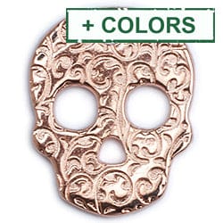 BeadsBalzar Beads & Crafts (GQS7537X-3PC) Alloy Floral skull 26x33mm (3 PC)