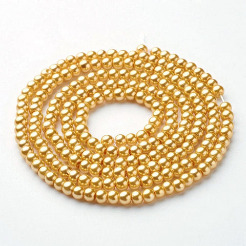BeadsBalzar Beads & Crafts KHAKI (BP1374-B28) (BP1374-X) Glass Pearls 4mm (1 STR)