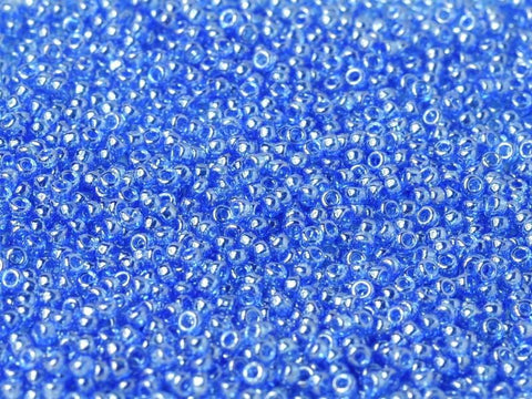 BeadsBalzar Beads & Crafts (MSB11-0175) MIYUKI SEED BEADS 11/0 TRANSPARENT LT.BLUE LUSTER (25 GMS)