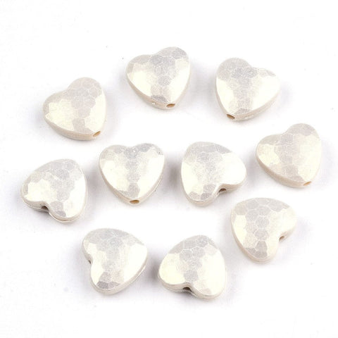 BeadsBalzar Beads & Crafts PALE GOLDENROD (AH8780A) (AH8780-X) Spray Painted Acrylic Rubberized Style, Faceted, Hearts, 10.5x11.5x5mm (30 GMS / +- 70 PCS)