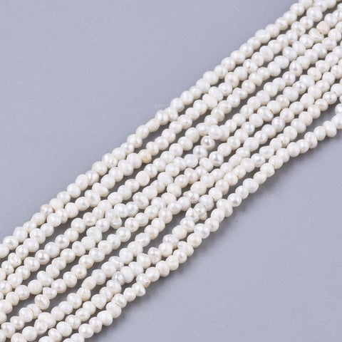 BeadsBalzar Beads & Crafts (PE7380A) Natural Cultured Freshwater Pearls Strand, 1.5~2mm (1 STR)