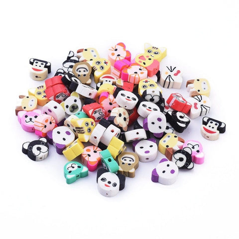 BeadsBalzar Beads & Crafts Polymer Clay Beads, Animal, Mixed Color Size: about 9.5~12mm long