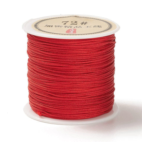 BeadsBalzar Beads & Crafts RED (NC9193-16) (NC9193-X) Nylon Chinese Knot Cord, 0.8mm (50 yards)