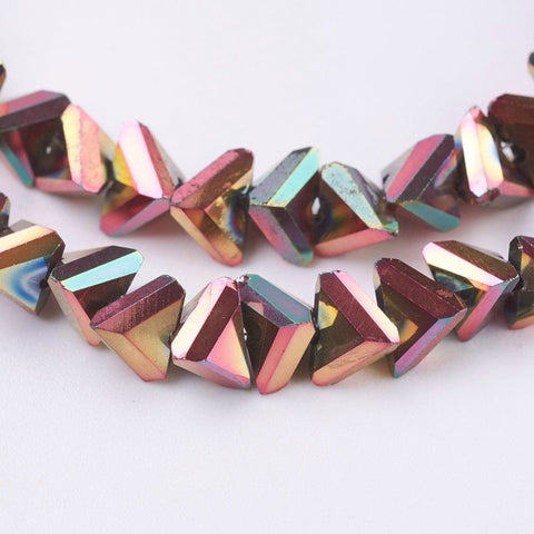BeadsBalzar Beads & Crafts ROSE GOLD (BE8966-FP01) (BE8966-X) Glass Beads, Faceted, Triangle, 5x4.5x6mm (1 STR)