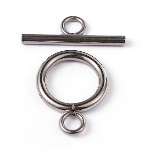 BeadsBalzar Beads & Crafts (SC4613B-6SET) 304 Stainless Steel Ring Toggle Clasps, (6 SETS)