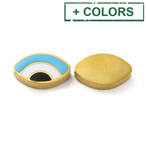 BeadsBalzar Beads & Crafts (SE8920-X) Ion Plating(IP) 304 Stainless Steel Eye, White, 8x13.5mm (2 PCS)