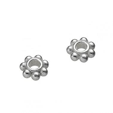 BeadsBalzar Beads & Crafts Silver 925 6mm bead spacers Hole 2mm Rhodium plated