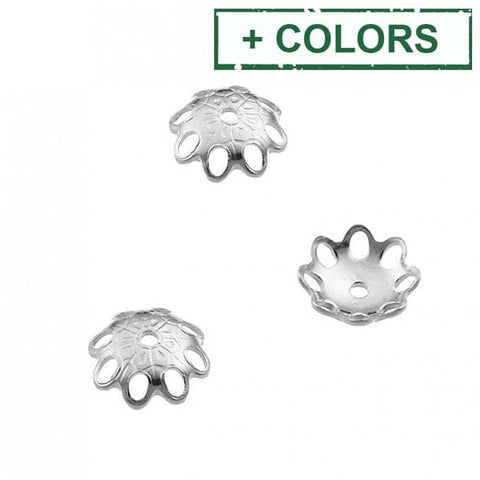 BeadsBalzar Beads & Crafts Silver 925 6mm Flower caps