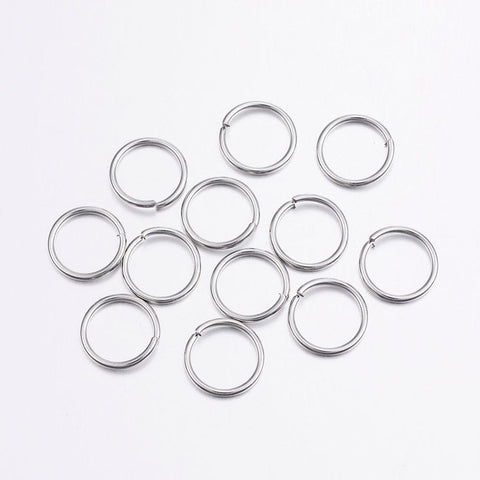 BeadsBalzar Beads & Crafts (SJ8791-12) 304 Stainless Steel Open Jump Rings, 12mm (+/-50 PCS)