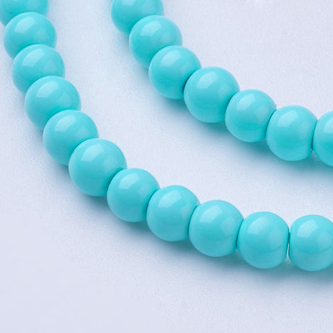 BeadsBalzar Beads & Crafts SKY BLUE (BP1374-B60) (WAS BE89) (BP1374-X) Glass Pearls 4mm (1 STR)