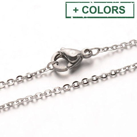 BeadsBalzar Beads & Crafts (SN8500-X) 304 Stainless Steel Cable Chain Necklace (50cm)  (1 PC)