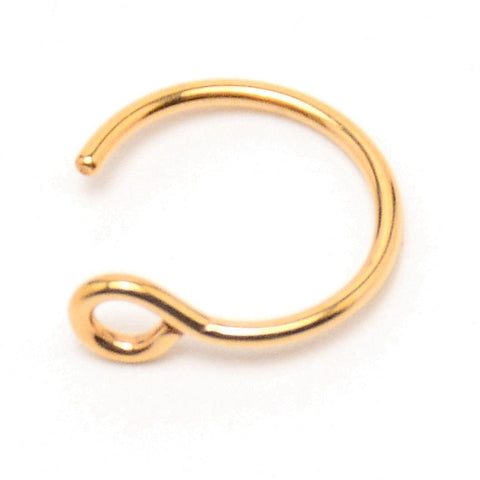 BeadsBalzar Beads & Crafts (SN9016-G) Nose Ring Hoop, 304 Stainless Steel Piercing, Golden  (4 PCS)