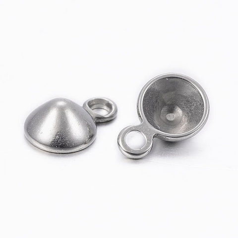 BeadsBalzar Beads & Crafts (SS9081-P) 304 Stainless Steel Rhinestone Settings, Flat Round, 8.5x5.5, fit for 5mm rhinestone (8 PCS)