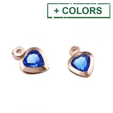 BeadsBalzar Beads & Crafts Sterling Silver blue crystal heart pendants