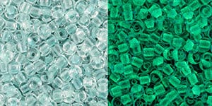 BeadsBalzar Beads & Crafts TOHO - Round 11/0 : Glow In The Dark - Baby Blue/Bright Green (50g)