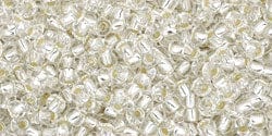 BeadsBalzar Beads & Crafts TOHO - Round 11/0 : Silver-Lined Crystal (50g)
