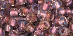 BeadsBalzar Beads & Crafts (TR-06-267) TOHO - Round 6/0 : Inside-Color Crystal/Rose Gold-Lined (25 GMS)