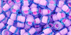BeadsBalzar Beads & Crafts (TR-06-937-250G) TOHO - Round 6/0 : Inside-Color Aqua/Bubble Gum Pink-Lined (250 GMS)