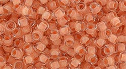 BeadsBalzar Beads & Crafts (TR-08-963-250G) TOHO - Round 8/0 : Inside-Color Crystal/Apricot-Lined (250 GMS)