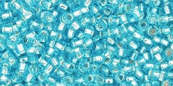 BeadsBalzar Beads & Crafts (TR-11-23-250G) TOHO - Round 11/0 : Silver-Lined Aquamarine  (250 GMS)