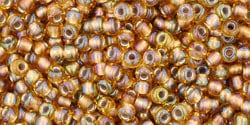 BeadsBalzar Beads & Crafts (TR-11-278-250G) TOHO - Round 11/0 : Gold-Lined Rainbow Topaz (250 GMS)