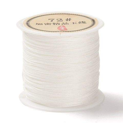 BeadsBalzar Beads & Crafts WHITE (NC9193-01) (NC9193-X) Nylon Chinese Knot Cord, 0.8mm (50 yards)