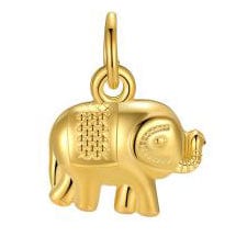BeadsBalzar Beads & Crafts 18KT YELLOW GOLD (925-BEL08-G) (925-BEL08-X) Cute Animal Elephant Bell DIY 925 Sterling Silver Charm (1 PC)