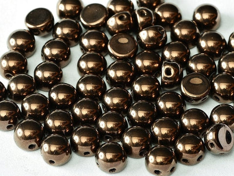 BeadsBalzar Beads & Crafts (2HC-23980-14415) 2-HOLE CABOCHON 6 MM JET BRONZE