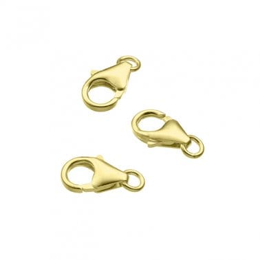 BeadsBalzar Beads & Crafts 3 MICRON GOLD PLATED (925-LC85-3GP) (925-LC85-3GP) SILVER 925 CARABINER CLASPS 8,2MM (2 PCS)