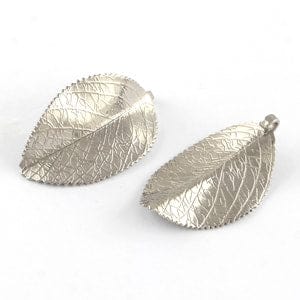 BeadsBalzar Beads & Crafts 304 Stainless Steel Leaf Pendants, Stainless Steel Color  (SL4715)