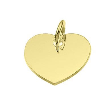 BeadsBalzar Beads & Crafts (925-43J1) GOLD PLATED (925-43X) Sterling silver 15mm engraveable heart charms with ring (1 PC)