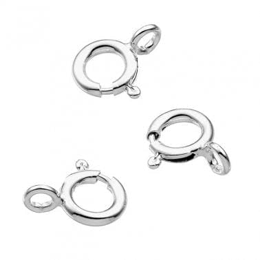 BeadsBalzar Beads & Crafts (925-49AR) SILVER 925 (925-49X) Sterling silver 7mm spring ring clasps (4 PCS)